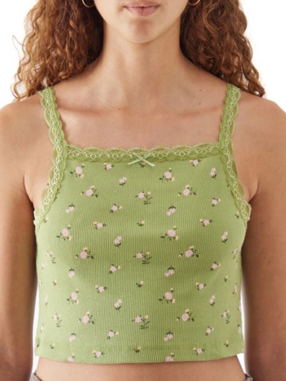 Urban Outfitters BDG Rib Lace Edge Cotton Camisole